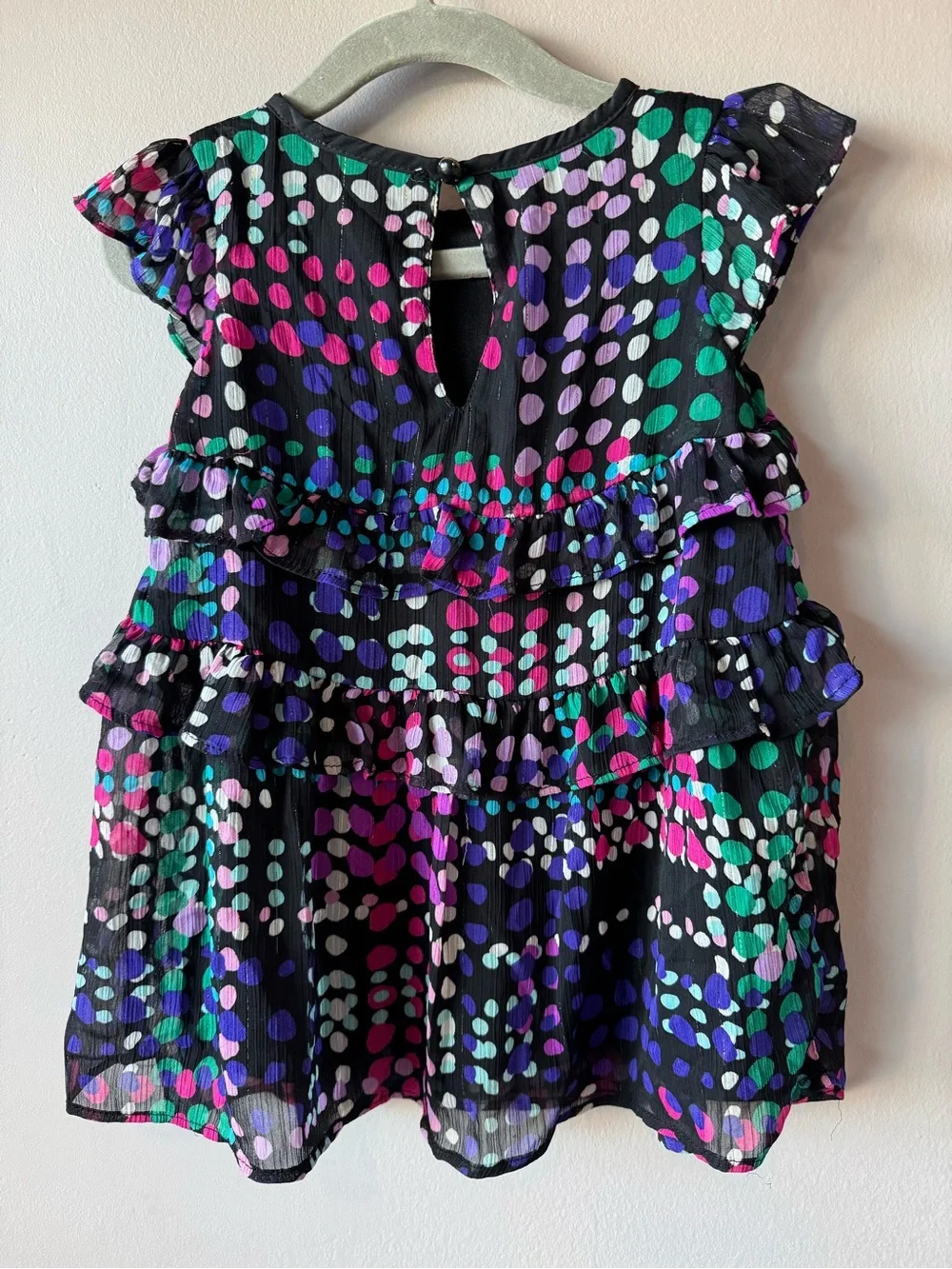 Kate Spade New York Multicolor Confetti Polka Dot Tiered Ruffle Dress 24 Months